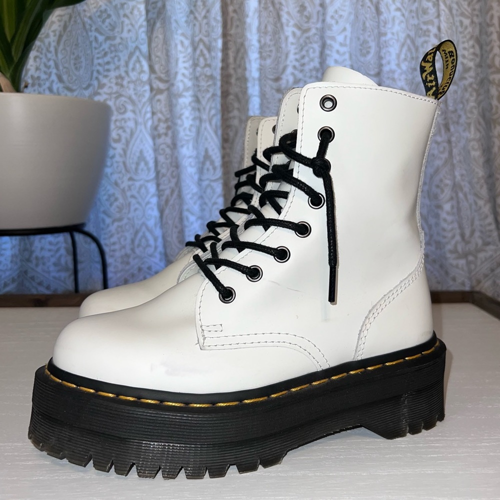 Dr. Martens White Jadon Platform Boots